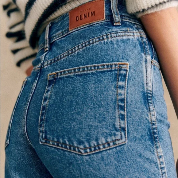 Sezane Le Crop Denim Blue - Size 10 - Picture 2 of 15